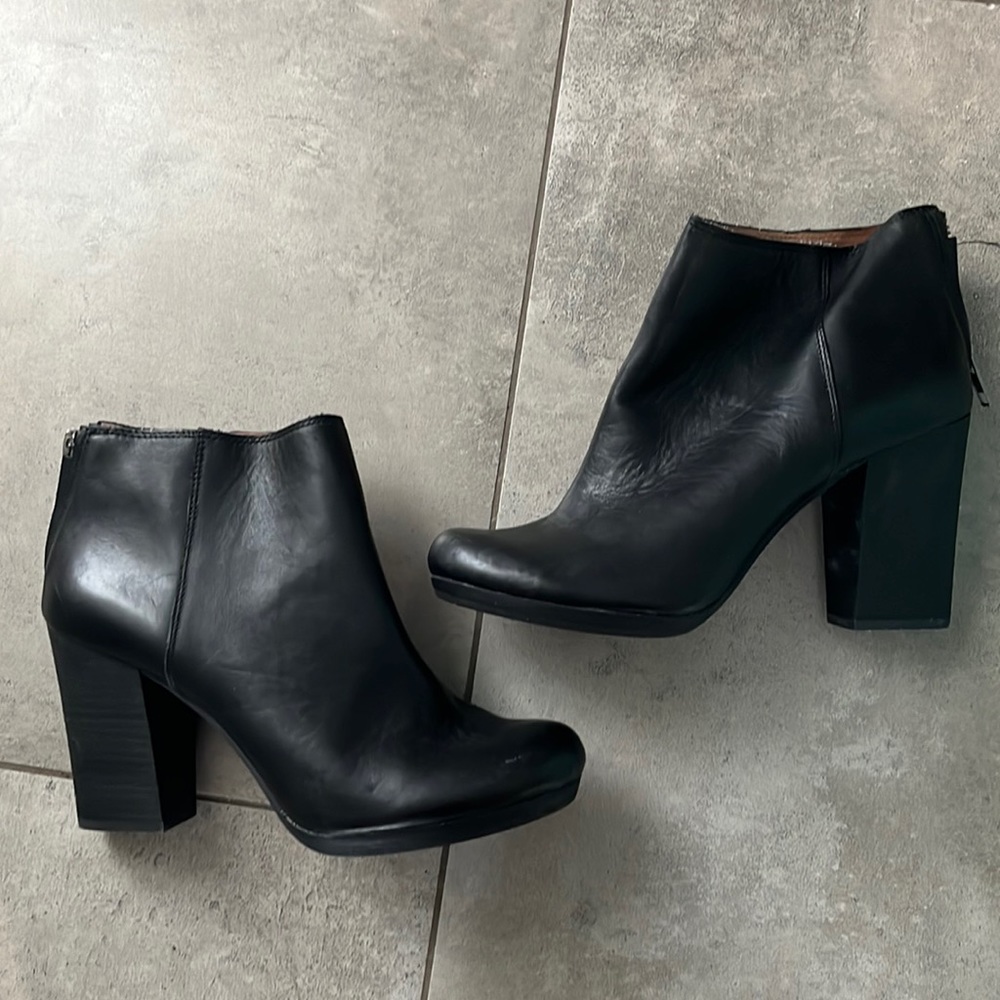 Madewell ankle booties black thick heel sz 8.5